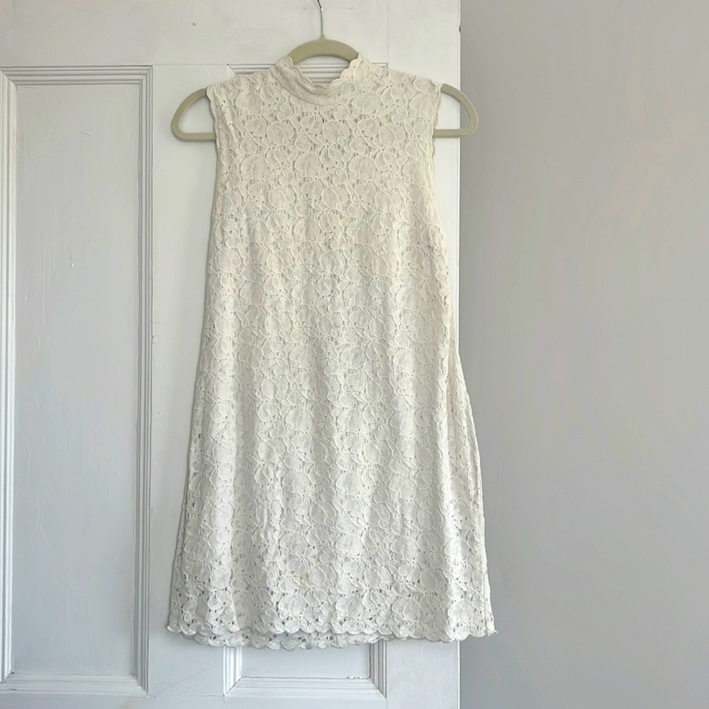 Vintage white lace mini dress